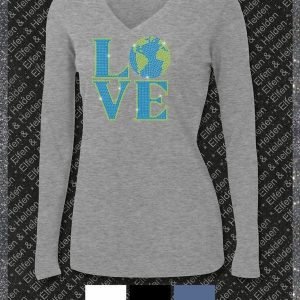 Shirt Damen Elfen & Helden Love the World Langarm