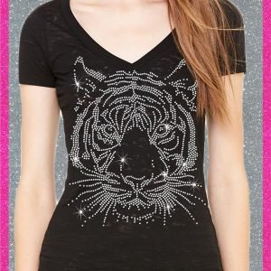 Shirt Damen Elfen & Helden Tiger Head Burnt
