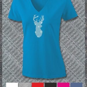 Shirt Damen Elfen & Helden Hirschkopf Halbarm