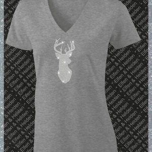 Shirt Damen Elfen & Helden Hirschkopf Halbarm