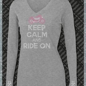 Shirt Damen Elfen & Helden Keep Calm and Ride on Langarm