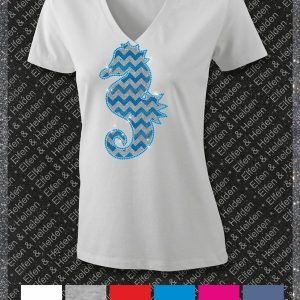 Shirt Damen Elfen & Helden Seepferd Chevron